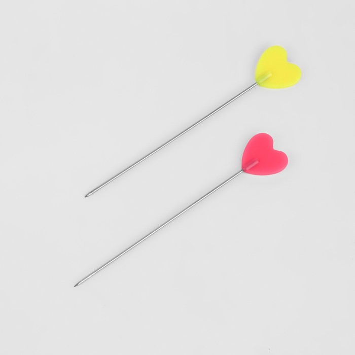 Булавки для квилтинга «Сердце», 53 мм, 20 шт, цвет разноцветный