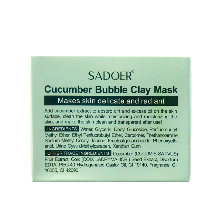 Пузырьковая зеленая маска для лица, кислородная с огурцом, глубокое очищение и увлажнение, 100 г