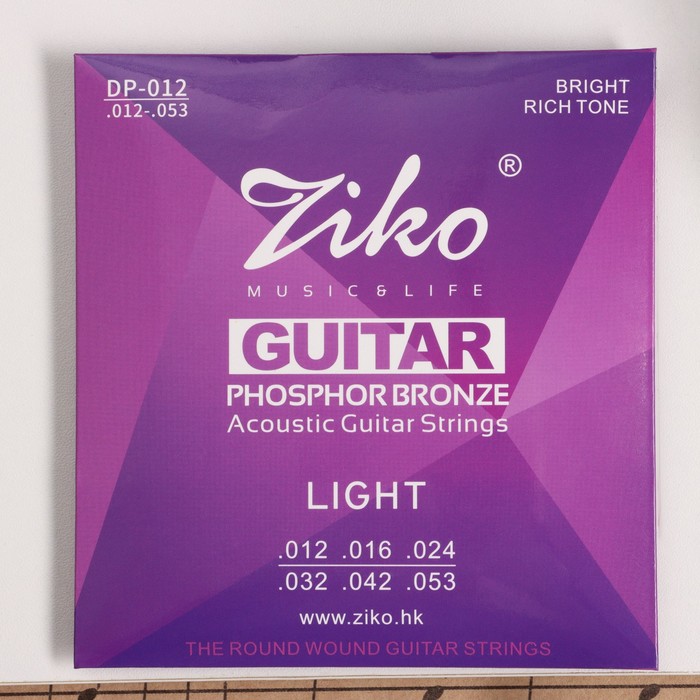 Cтруны акустической гитары ZIKO DP-012, 12-53, фосфорная бронза