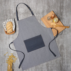 Фартук «Этель» джинсовый в полоску, синий, 65% хлопок, 35% п/э - Фото 1