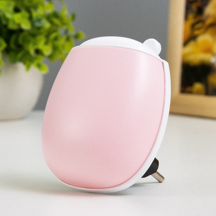 Ночник «Ушки» LED 1 Вт бело-розовый 7×5×8 см RISALUX - Фото 1