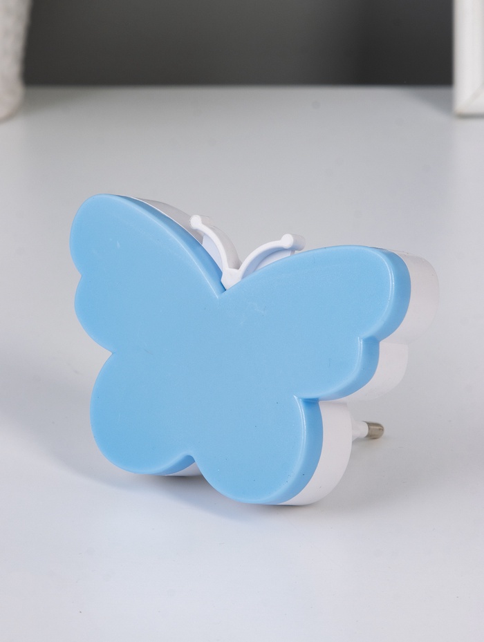 Ночник RISALUX «Бабочка», LED, 1 Вт, синий, 9×6×6 см - Фото 1