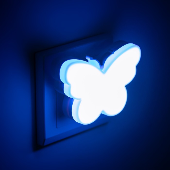 Ночник "Бабочка" LED 1Вт синий 9х6х6 см RISALUX - фото 1899185264