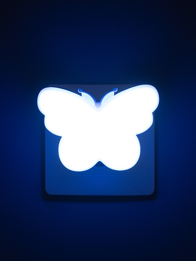 Ночник RISALUX «Бабочка», LED, 1 Вт, синий, 9×6×6 см