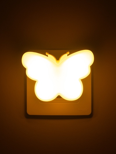 Ночник RISALUX «Бабочка», LED, 1 Вт, жёлтый, 9×6×6 см