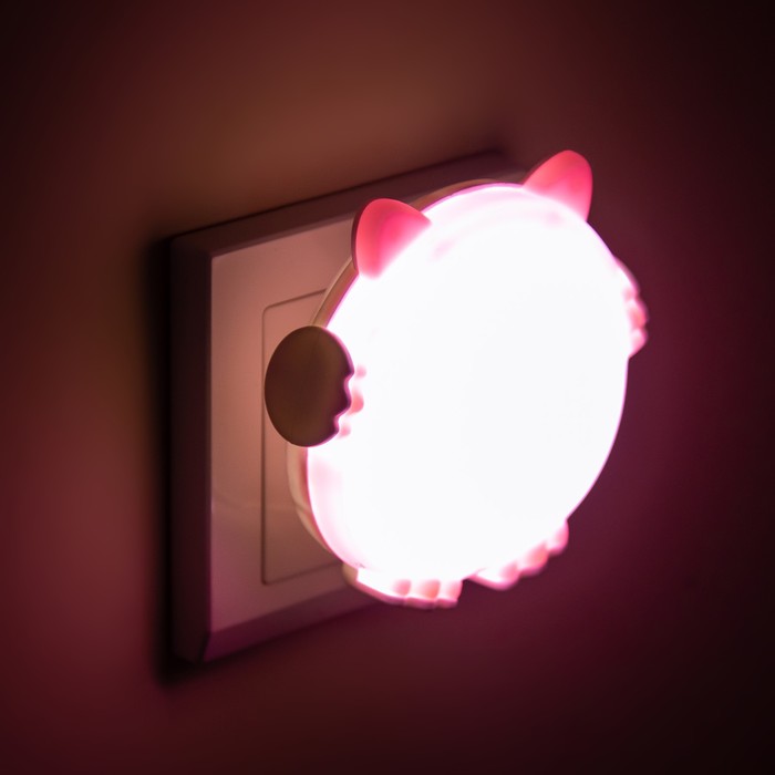 Ночник "Медвежонок" LED 1Вт розовый 8х6х9 см