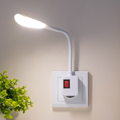 Бра в розетку«Дарсия» LED 2 Вт белый 2.5×6×32 см