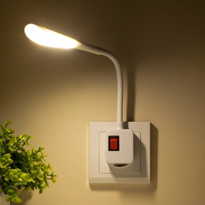 Бра в розетку«Дарсия» LED 2 Вт белый 2.5×6×32 см