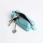 Ключница на молнии, длина 12.5 см, кольцо, цвет голубой - фото 8515575