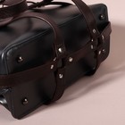 Портупея для сумки из искусственной кожи, 43 × 35 × 15 см, цвет коричневый/серебряный - фото 8515639