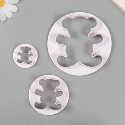 Каттеры для полимерной глины «Медвежата», набор 3 шт., d=3.7 см; 6 см; 9.5 см