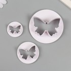 Каттеры для полимерной глины "Бабочки" набор 3 шт d=3,6 см 5 см 7,9 см - фото 320837263