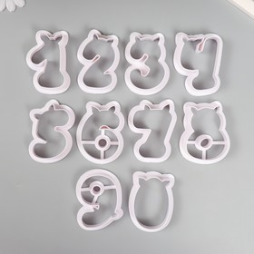 Каттеры для полимерной глины "Цифры с рожками" набор 10 шт