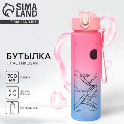 Бутылка для воды с наклейками «Источник жизни», 700 мл