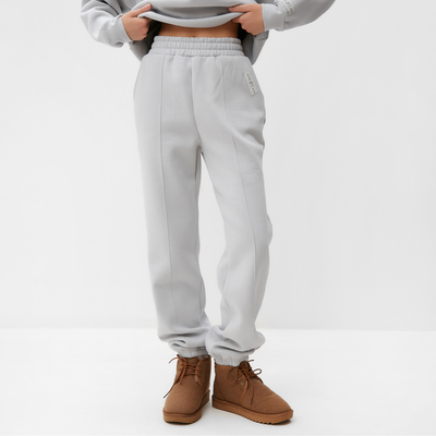 Джоггеры женские MIST Cozy style, серые, размер 48