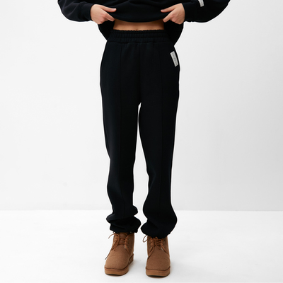 Джоггеры женские MIST Cozy style, чёрные, размер 50