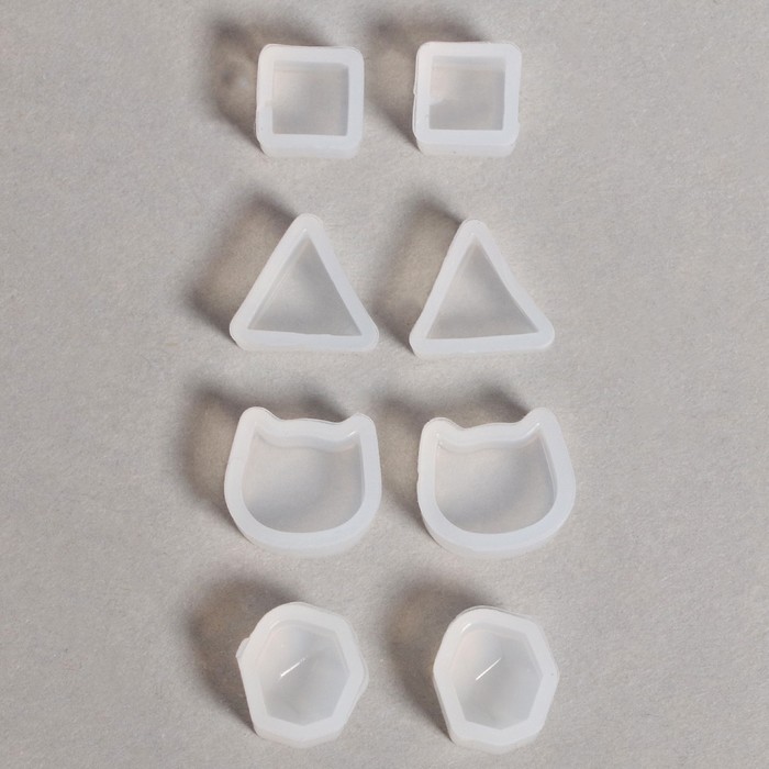Форма силиконовая универсальная "Сережки-пусеты", набор 8 шт (4 вида)