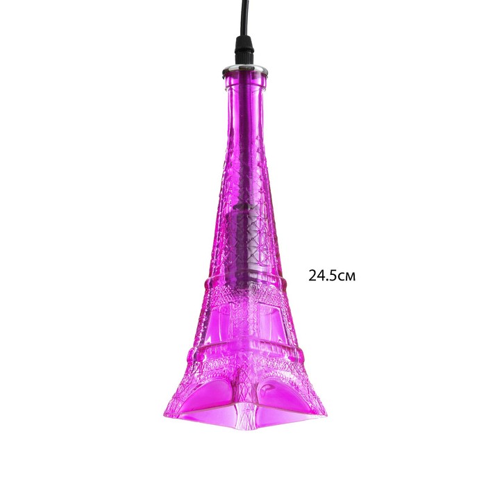 Светильник подвесной "Эйфель" Е14 40Вт фиолетовый 8х8х27-127см