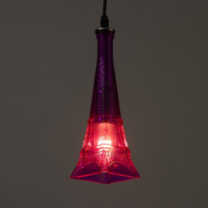 Светильник подвесной "Эйфель" Е14 40Вт фиолетовый 8х8х27-127см