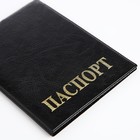 Обложка для паспорта, цвет чёрный - фото 11088232