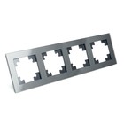 Рамка STEKKER, серия Катрин, стекло, четырёхместная, графит, GFR00-7004-06 - Фото 2