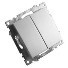 Выключатель 2-клавишный (механизм) 250В, 10А, серия Катрин, серебро, GLS10-7104-03 - фото 23405506