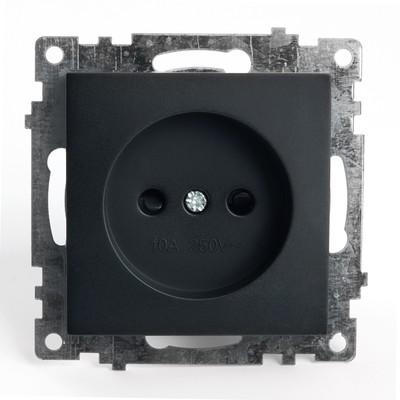 Розетка одноместная с защитной шторкой, без заземления, 250 В, 10 А, серия Катрин, GLS10-7109-05