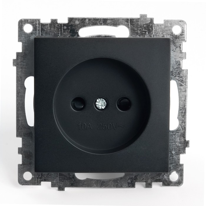 Розетка одноместная с защитной шторкой, без заземления, 250 В, 10 А, серия Катрин, GLS10-7109-05 - Фото 1