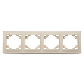 Рамка четырехместная горизонтальная, серия Эрна, PFR00-9004-02, слоновая кость