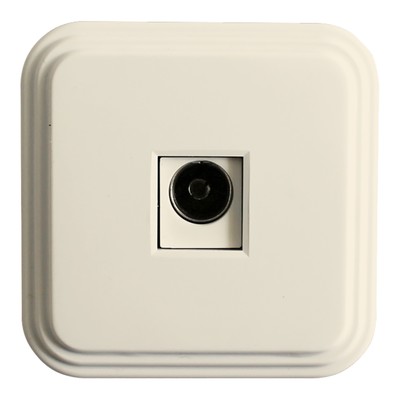 Розетка ТВ STEKKER, 75 Ом, 5-862МГц, одноместная, слоновая кость, PST00-20-20 (ТР-01-БЖ)