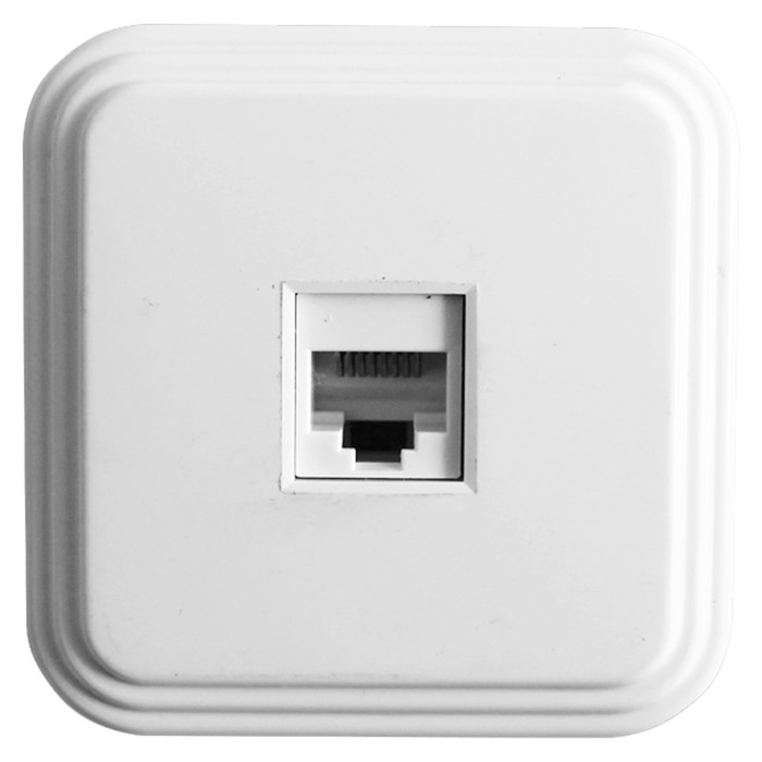 Розетка компьютерная, одноместная, RJ45, белая, PST00-21-20 (РК8-01) - Фото 1