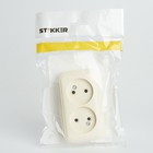 Розетка 2-местная без заземляющего контакта, 250В, 16А, IP20, PST16-30-20 (RA 16-237-БЖ), сл 1022741 10227414 - фото 14268800