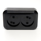 Розетка 2-местная без заземляющего контакта, 250В,16А,IP20,PST16-30-20 (RA 16-237-Ч),черный - фото 23405634