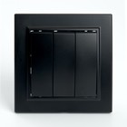 Выключатель электрический 3-клавишный, серия Эрна, PSW10-9007-03, черный - фото 11772707