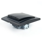 Выключатель электрический 3-клавишный, серия Эрна, PSW10-9007-03, черный - фото 8981594