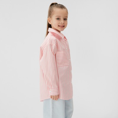 Рубашка для девочки KAFTAN «Полоска», розовая, размер 32 (110-116 см)