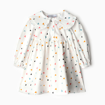 Платье для девочки KAFTAN с воротником, белое, рост 110-116 см