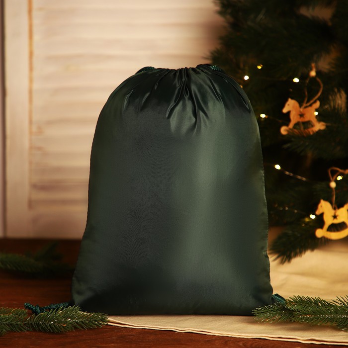 Мешок-рюкзак новогодний на шнурке, цвет зелёный/разноцветный