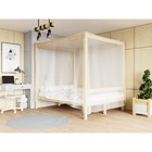 Двуспальная кровать «Лео» с каркасом под балдахин, 120×190 см, массив сосны, без покрытия - Фото 3