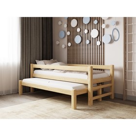 Кровать «Виго» с выдвижным спальным местом 2 в 1, 70 x 190 см, массив сосны, без покрытия