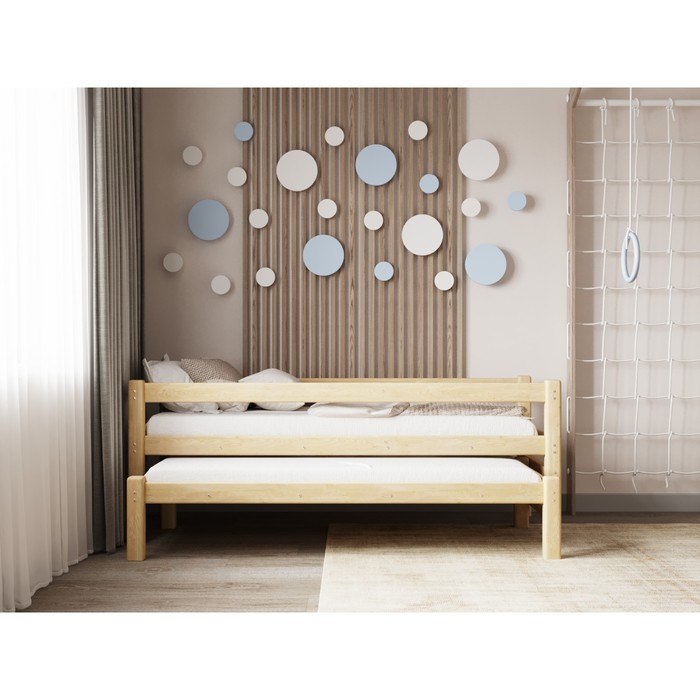 Кровать «Виго» с выдвижным спальным местом 2 в 1, 70 × 190 см, массив сосны, без покрытия - фото 1909432607