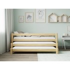 Кровать «Виго» с выдвижным спальным местом 3 в 1, 80 × 190 см, массив сосны, без покрытия - Фото 2