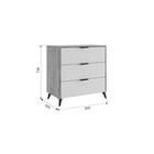 Комод для хранения вещей «Адам», на ножках, 3 ящика, 800×420×736 мм, цвет дуб крафт золотой/белое дерево - Фото 5