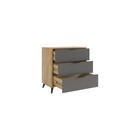 Комод для хранения вещей «Адам», на ножках, 3 ящика, 800×420×736 мм, цвет дуб крафт золотой/графит - Фото 2
