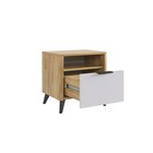 Тумба прикроватная «Адам», 464×401×450 мм, цвет дуб крафт золотой/белое дерево - Фото 2