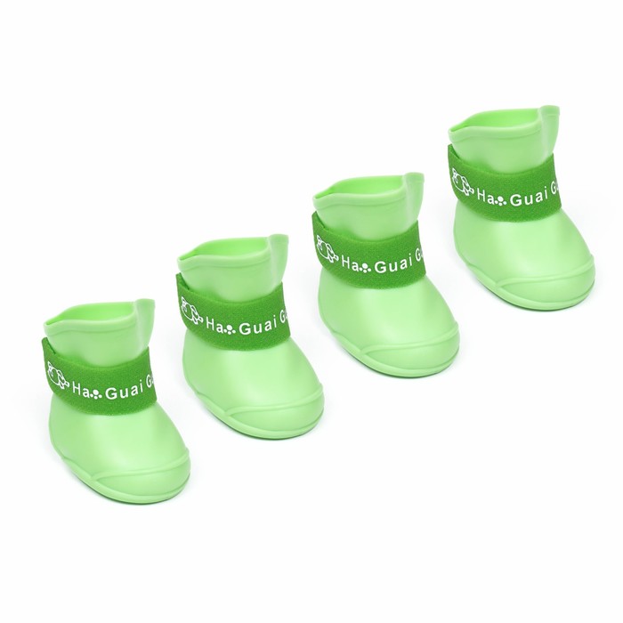 Сапоги резиновые для животных «Вездеход», набор 4 шт., р-р S (подошва 4×3 см), зелёные - Фото 1