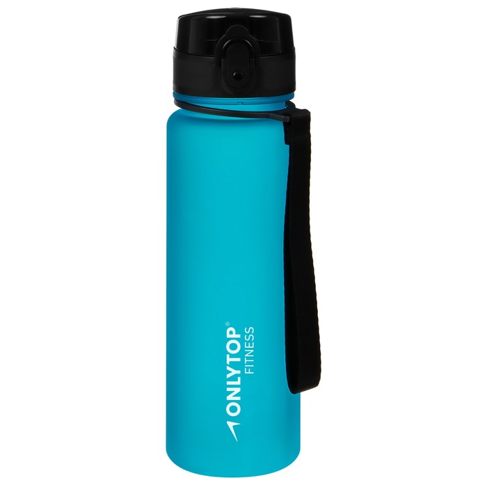 Бутылка спортивная для воды ONLYTOP Fitness, 500 мл, цвет голубой