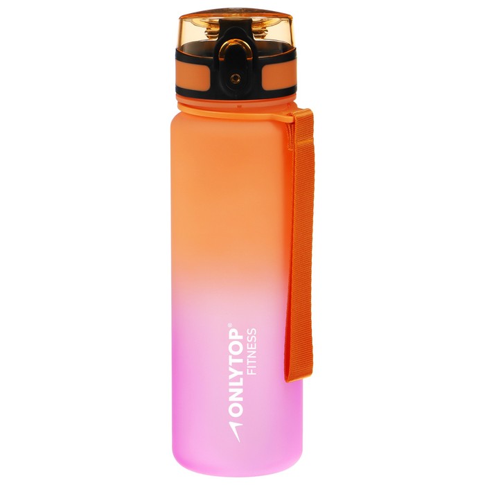 Бутылка спортивная для воды ONLYTOP Fitness Gradien, 500 мл, цвет розово-оранжевый