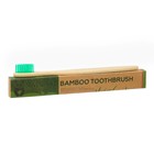 Зубная щетка бамбуковая жесткая в коробке, зеленая - фото 23458412
