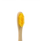 Зубная щетка бамбуковая средняя в коробке, желтая - Фото 2